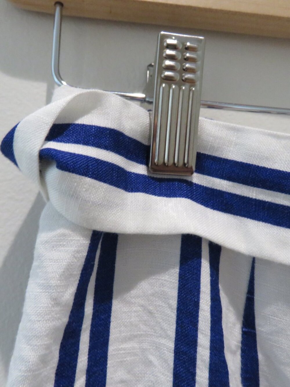 L'ACADEMIE The Lani Pant White Blue Stripe Medium Linen Blend Preppy Coastal - Picture 5 of 14